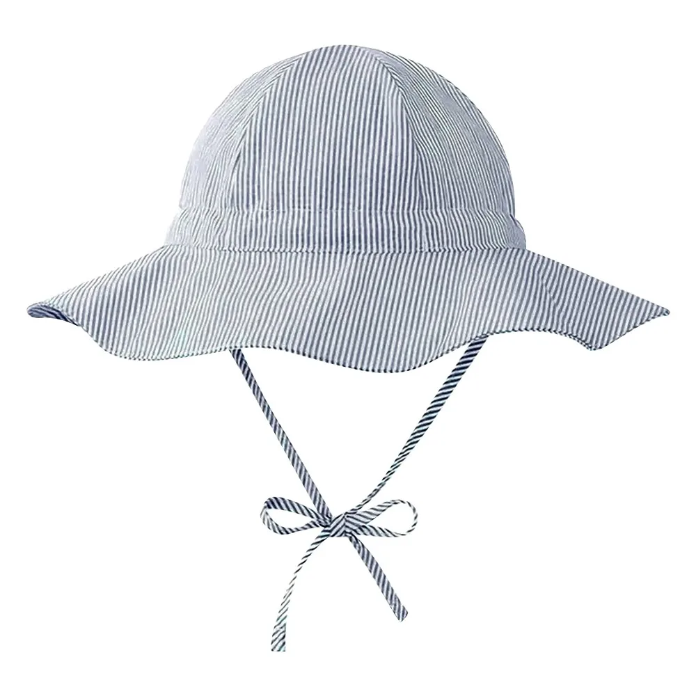 

Striped Kids Bucket Hat Cotton Sun Protection Fisherman Hat Breathable Wide Brim Baby Sun Hat​​ ​​Infant Summer Accessories​​