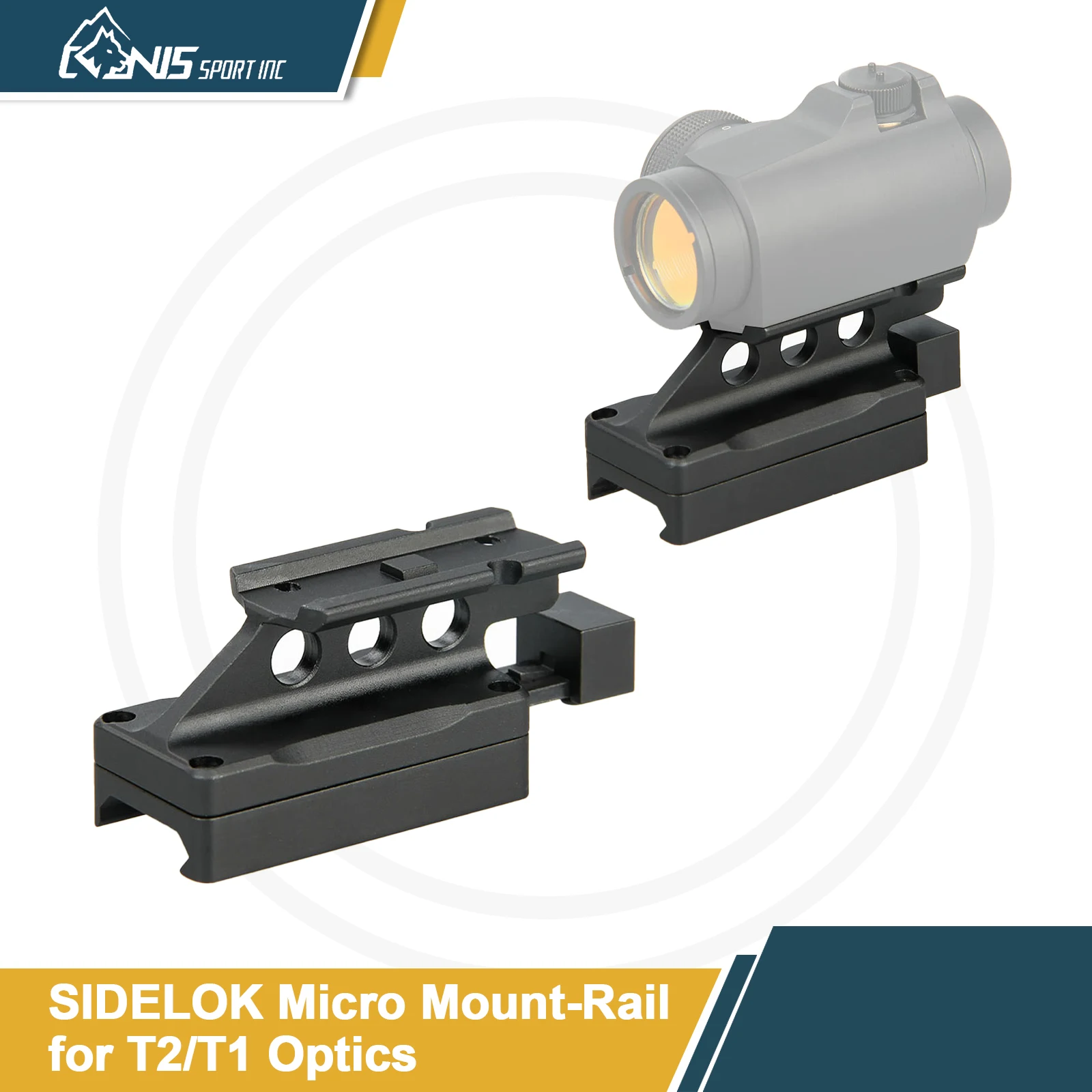 

CANIS SPORT Micro Optic Mount｜21.2mm Rail Patented Cam Lock｜Lower 1/3 Co-Witness T1/T2 Quick Release