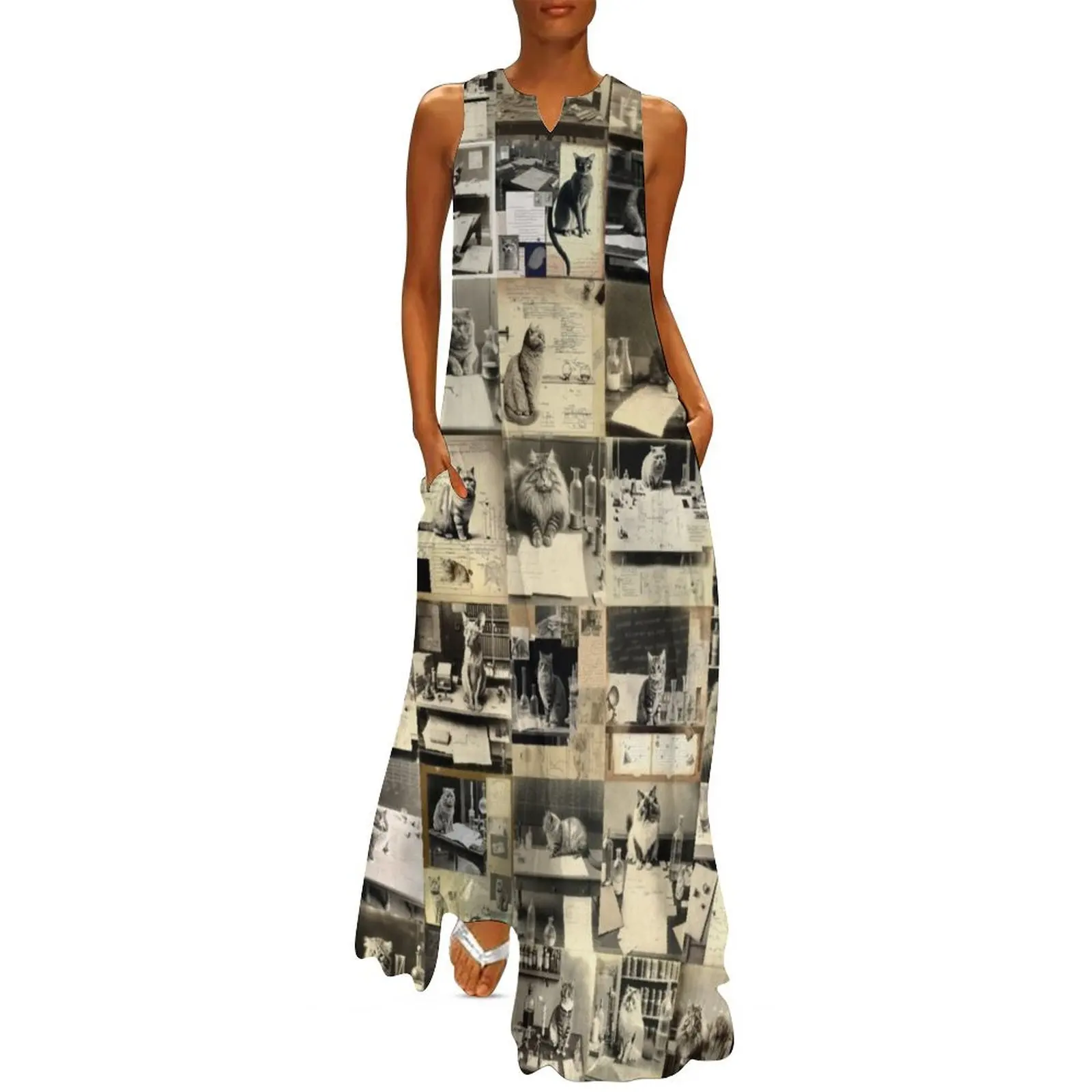 

Mysterious Cat Lab Long Dress Female dress Woman's evening dress