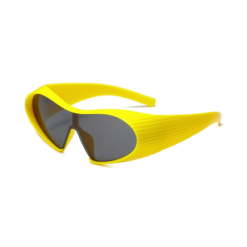 2025 New Fashion Personality Y2k Trendy Sunglasses For Men And Women Futuristic Large Frame One-piece Protective Glasses 7751 - view 3