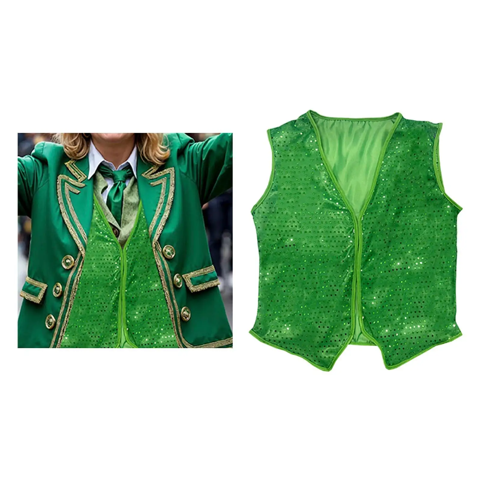 ST باتريك يوم سترة بلا أكمام الزي الهيب هوب صدرية للعام الجديد لعب الأدوار فستان بتصميم حالم لوازم الحفلات مرحلة الأداء
