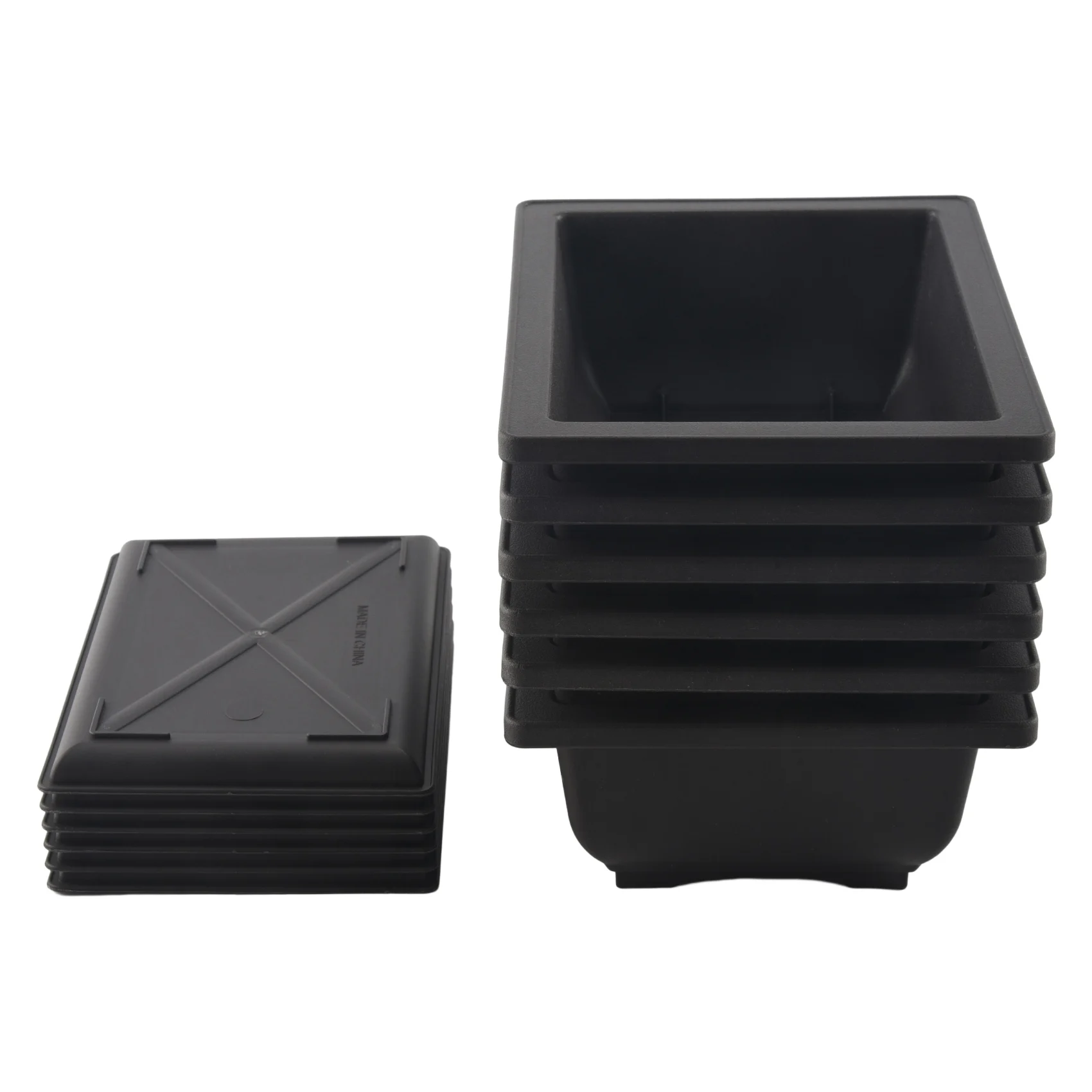 식물, 꽃, 허브, 플라스틱 사각 화분, 내장 메쉬가 있는 클래식 딥 습식 트레이, 6 개 분재 화분