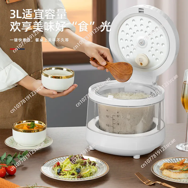4L Transparent Steam Rice Cooker Large-Capacity Intelligent Visual Steamer Multi-Function Stewing Pot