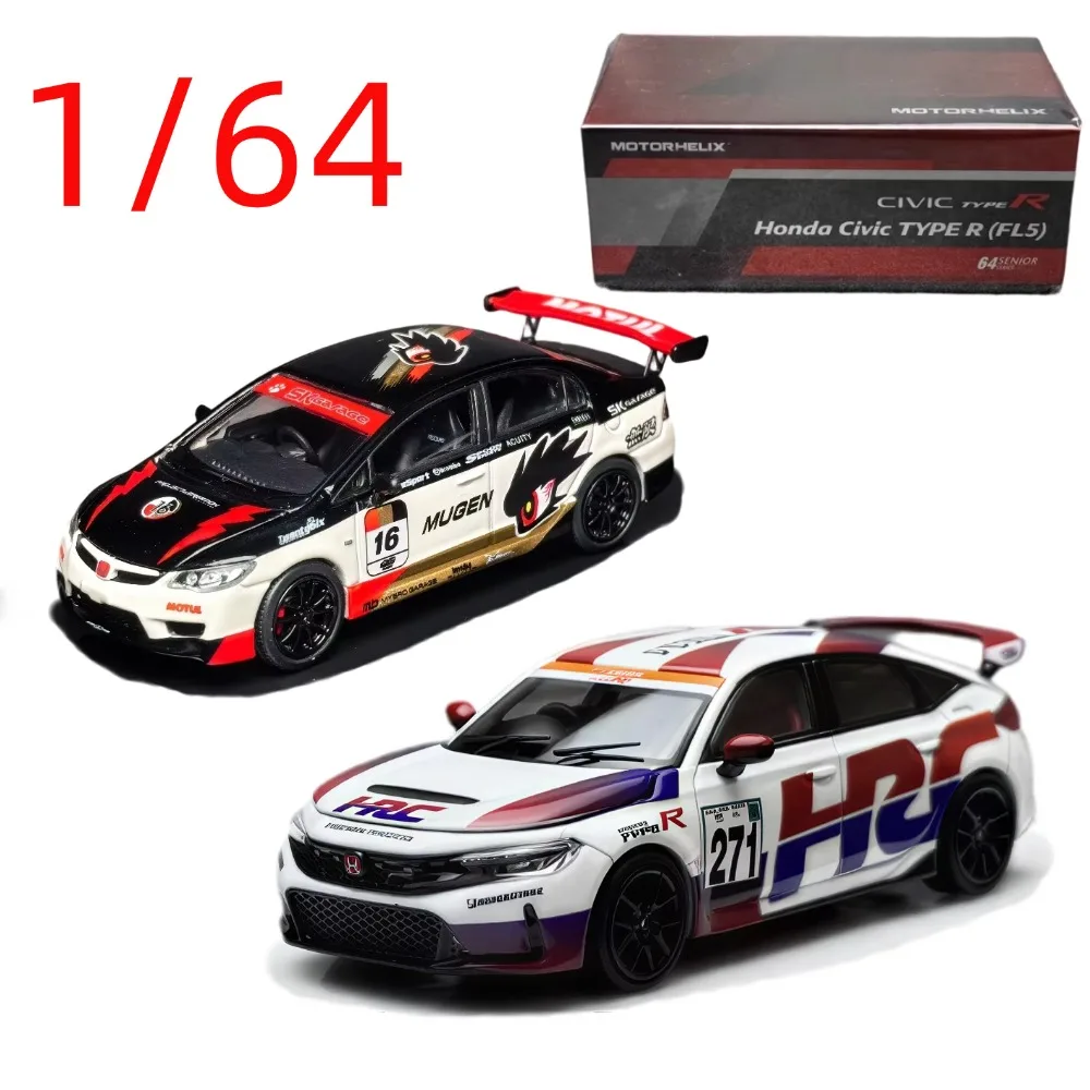 

Модель спортивного автомобиля Honda Civic Type R FL5 MH Diecast в масштабе 1/64, коллекционная модель Honda Civic TYPE R FD2 из сплава, подарок для детей