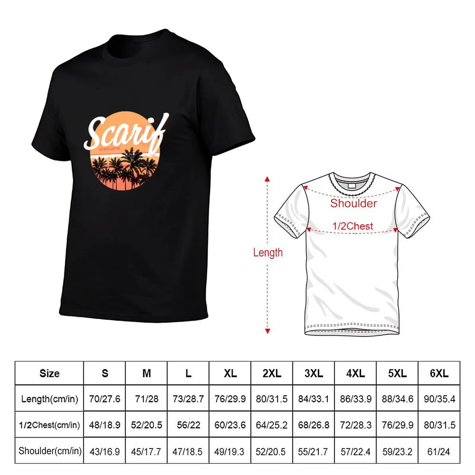 Scarif Big Wave Surfing T-Shirt Simple Line Art Print Tee