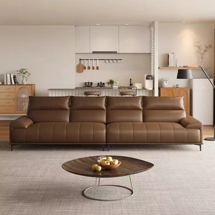 

@#Light Luxury Modern High Quality Sectional Sofa Rectangle Shape for Large Living Rooms and Villas Leather Sofa Set