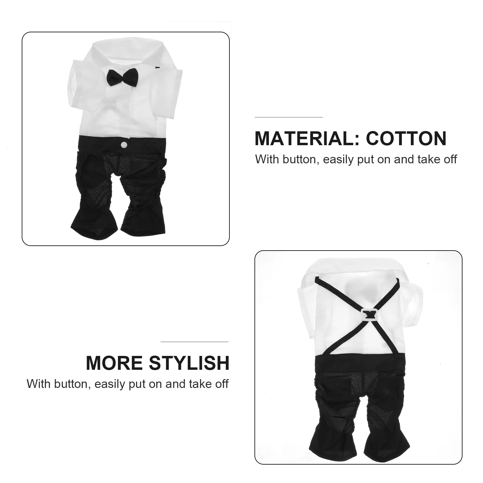 

1 set Pet Cat Clothes Black Dog Tuxedo Suit Wedding Party Costume Formal Bow Tie Shirt Vest Pet Supplies Birthday Gift For Dogs