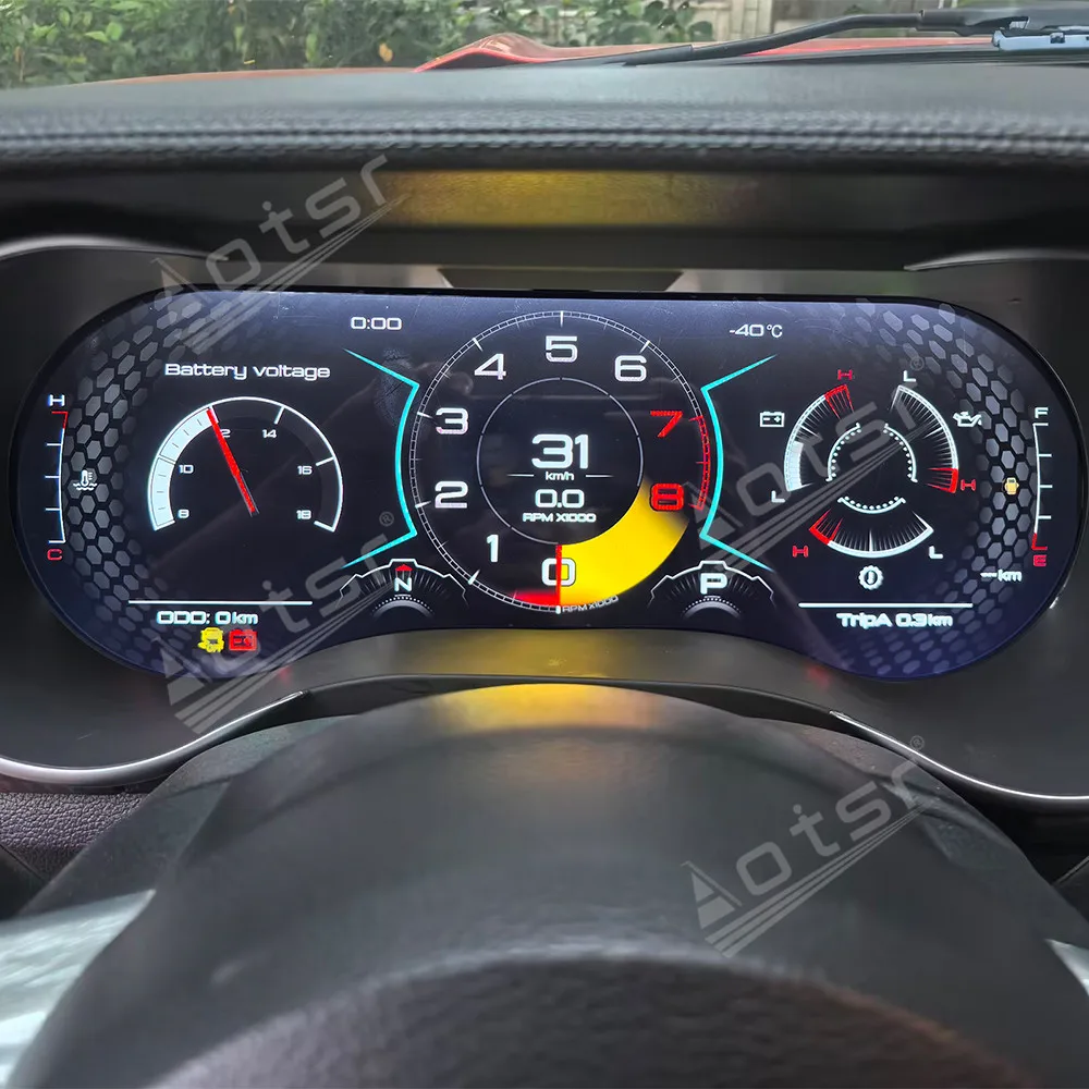 

12,3-дюймовый цифровой кластерный экран одометра для Ford Mustang 2015-2023, ЖК-дисплей, приборная панель, виртуальный кабин, измеритель скорости, приборная панель