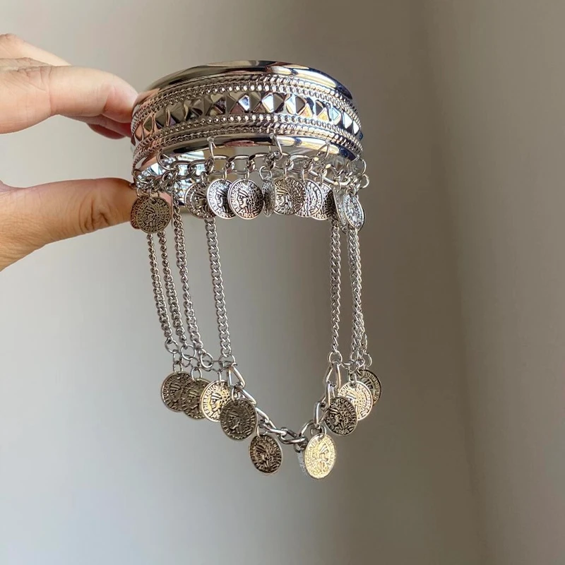 Silver fringed big arm ring retro personality fashion high-end accessories women