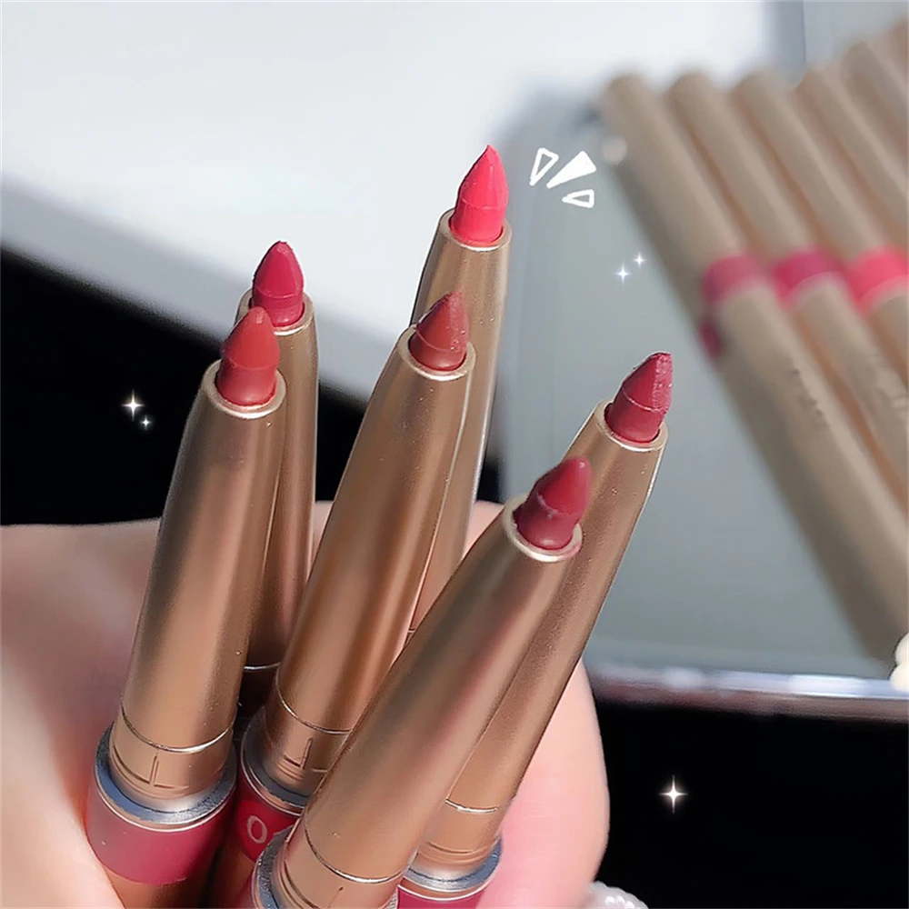 Automatic Rotation Lip Line Pen Lady Charming Lip Liner Soft Pencil Contour Makeup Lipstick Waterproof Moisturizing Cosmetics