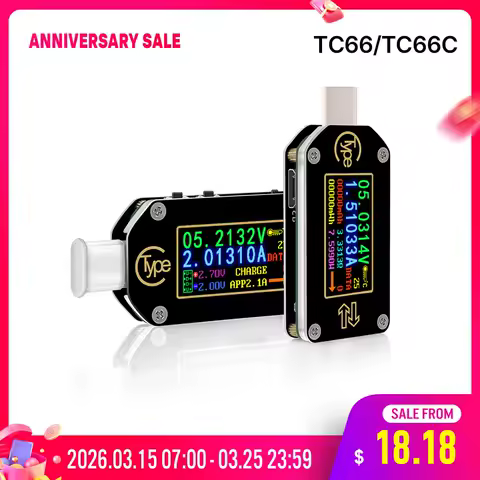RD TC66/TC66C Type-C PD trigger USB-C Voltmeter ammeter voltage 2 way current meter multimeter PD charger battery USB Tester