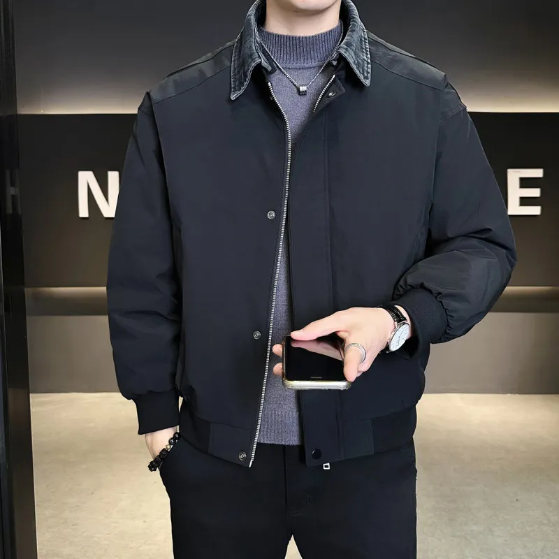 

Lightweight Du down Jaet Men's irt Sle ort Coat Stand Collar Winter Cold Resistance Faionable Casual Outerwear