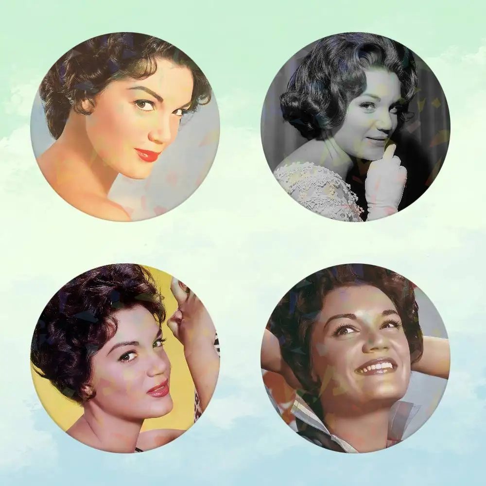 Pin de solapa metálico con botón suave de la actriz y cantante Connie Francis, con icono impreso brillante, regalo para amigos, insignia para cuello.