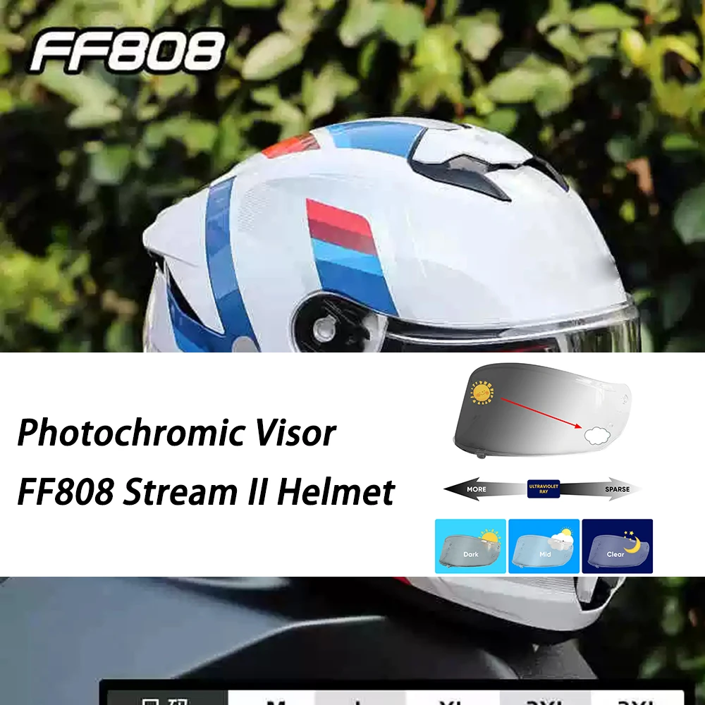 Helmet hromic lens Fit for LS2 FF808 Stream II Helmet Photochromic Visor Uv Protection Casco Moto Visera Sunshield