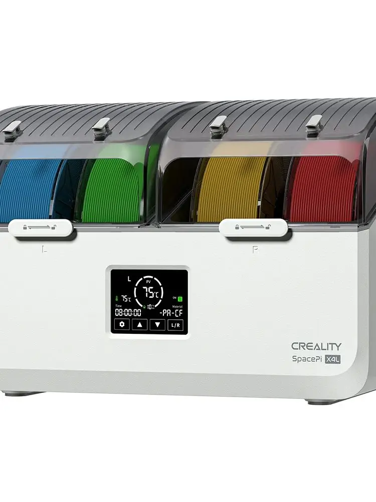 Creality SpacePi X4L Filamentdroogbox, 4-spoel, dubbele verwarmingschappen, LCD touchscreen & vochtbestendige afdichting, voor PLA, PETG - afbeelding 2