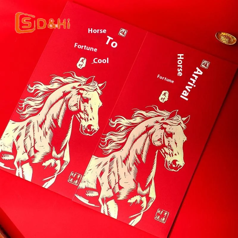 6Pcs Chinese New Year Money Envelope Lucky Red Pockets 2026 Horse Year Spring Festival Red Envelope Marriage Birthday Envelope