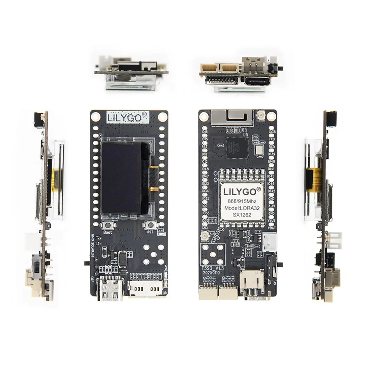 2 uds T3S3 V1.3 ESP32-S3 LoRa Meshtastic SX1262 Placa de desarrollo LoRa 2,4G módulo WiFi Bluetooth inalámbrico GPS 868MHz