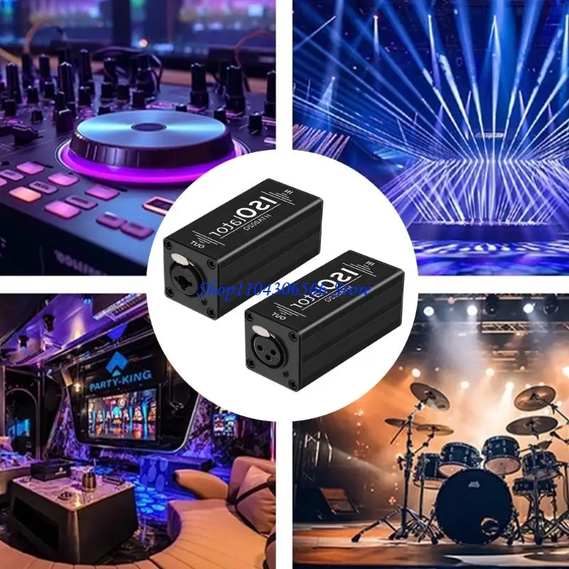 02DD XLR/6.35mm Music Ground Looping Isolator Eliminates Microphones Noise For Studio Use