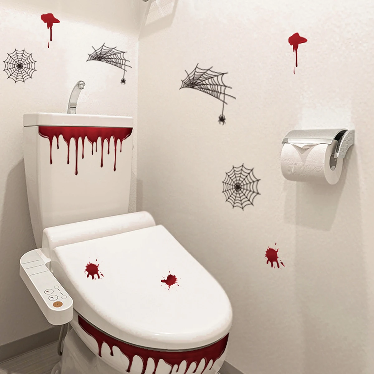 

Blood Splatter Wall Decal Toilet Seat Sticker PVC Waterproof Removable Halloween Party Ghost Decoration Glass Door Car