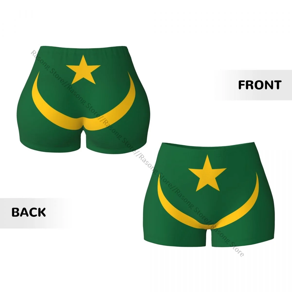 Damen Yoga Shorts Mauritania Flag Scrunch Booty Butt Lifting Comfort Fitness Gym