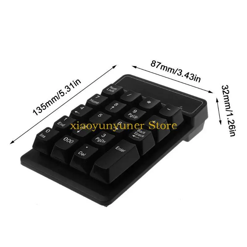 P9JB 19-Key Keypad Numerik 2.4GHz Nirkabel Numpad USB Receiver Mini Keyboard 5 Juta Waktu Kehidupan untuk Komputer PC Laptop