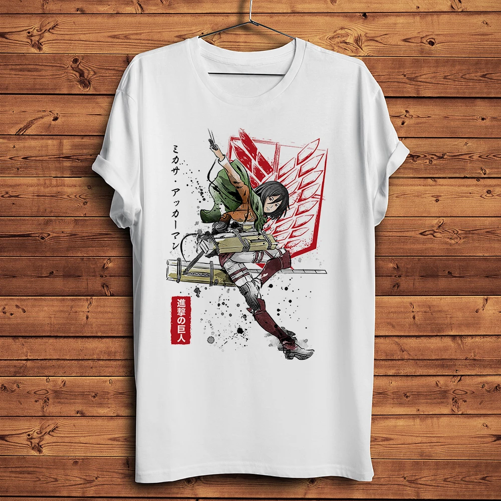 AOT Mikasa Ackerman Eren Jaeger Scout Legion funny anime tshirt Men homme Casual T Shirt Attack Titan streetwear Unisex tee