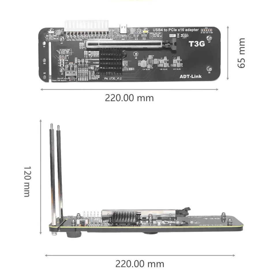 ADT UT3G 40Gbps USB4 to PCIe 4.0 X16 EGPU Adapter External