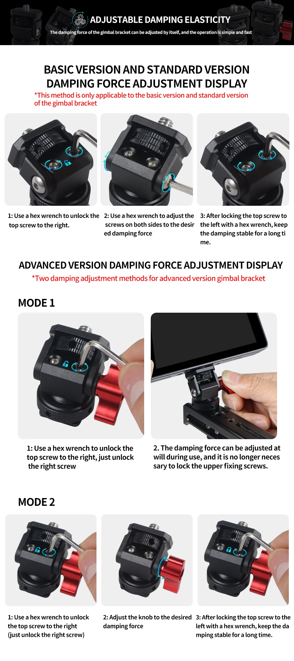 Monitorhalterung Stativkopf mit Kaltschuh 1/4 Zoll Schraubenadapter zur Montage von Kamera-Monitor-Blitzmikrofon LED-Fülllicht DV DSLR – Detail 32