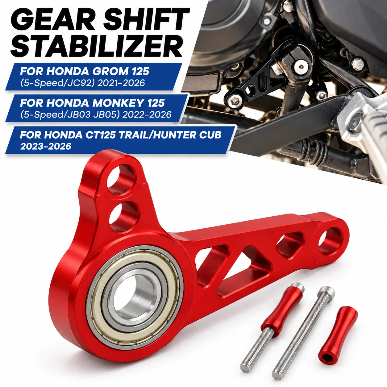 For Honda Grom125 Monkey125 CT125 Motorcycle Modified Gear Shift Stabilizer Reinforced Shifting Support Bracket Accessories