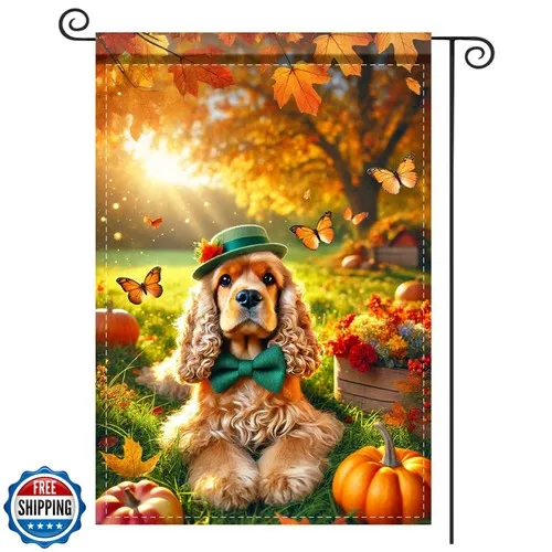 Nuxovilar Thanksgiving Garden Flag Fall Garden Flag 12x18IN Cocke OOV IIC