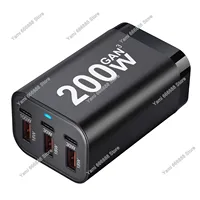USB Fast 200W 6-Port Charging  Fast  GaN Charger Power Adapter for IPhone 14/13/12 Series, Samsung Galaxy S23/S22/S21