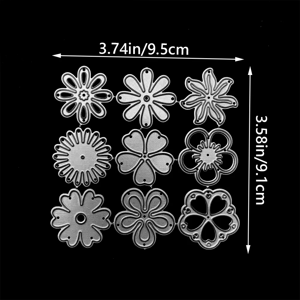 Blumen-Kombinations-Metallstanzformen Mehrschichtige Blütenblätter Florale DIY Scrapbooking Kartenherstellung Stanzformen – Detail 5