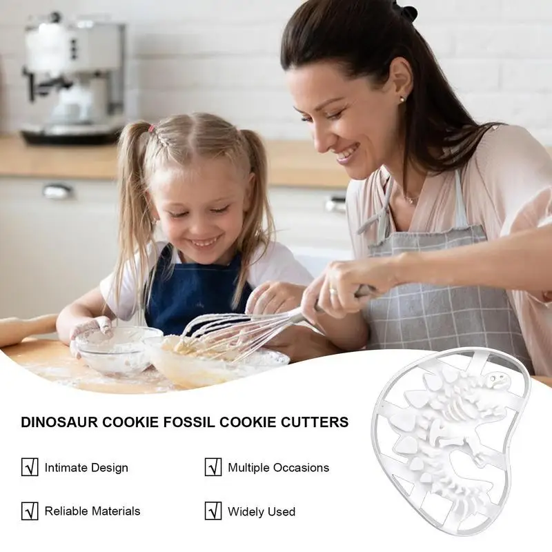 Silicone Dinosaur Cookie Cutter Funny Dinosaur Skeleton Baking Mold Multi-Functional Dinosaur Bone Skeleton Mold Cake Decoration