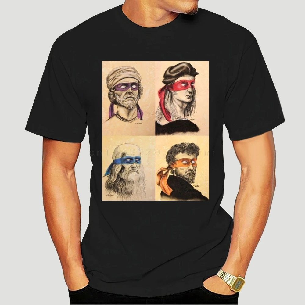 Футболка Michelangelo Leonardo Donatello Raphael, размер S, стильная повседневная футболка для мужчин, унисекс, новая модная футболка свободного кроя
