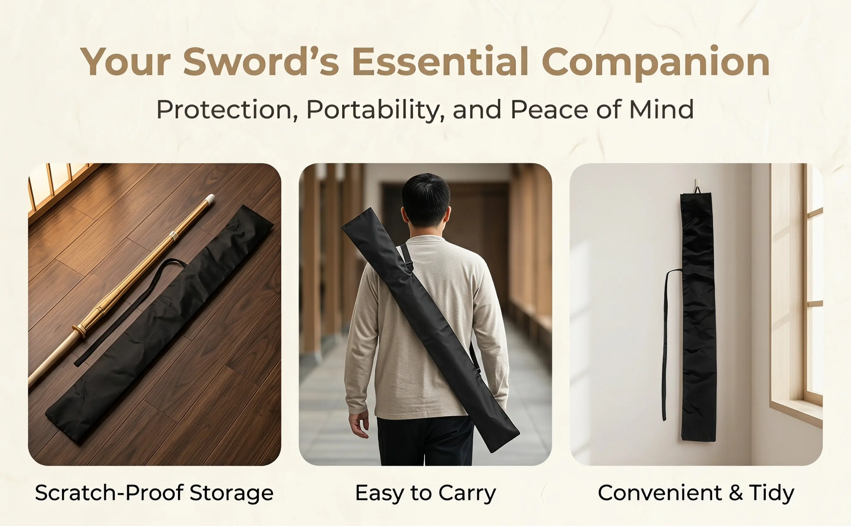 Wear-Resistant Multifunctional Sword Carrying Bag for Japanese & Chinese Swords – Durable Storage Pouch