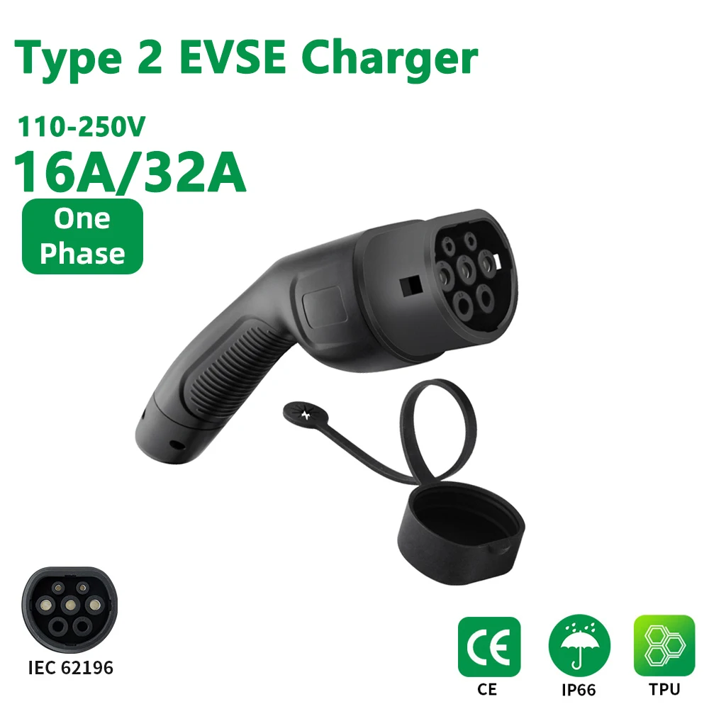 

EVMBO Type 2 Female EV Charger Plug IEC 62196-2 Convertor 16A/32A for Electric Car Vehicle Charging Station