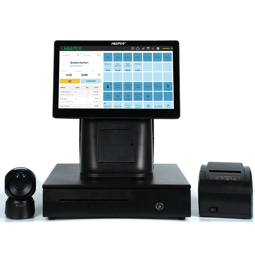 ATV&UTVHBA-X10T All-in-One POS Cash Register Touchscreen POS System with Built-in Printer for Restaurants
