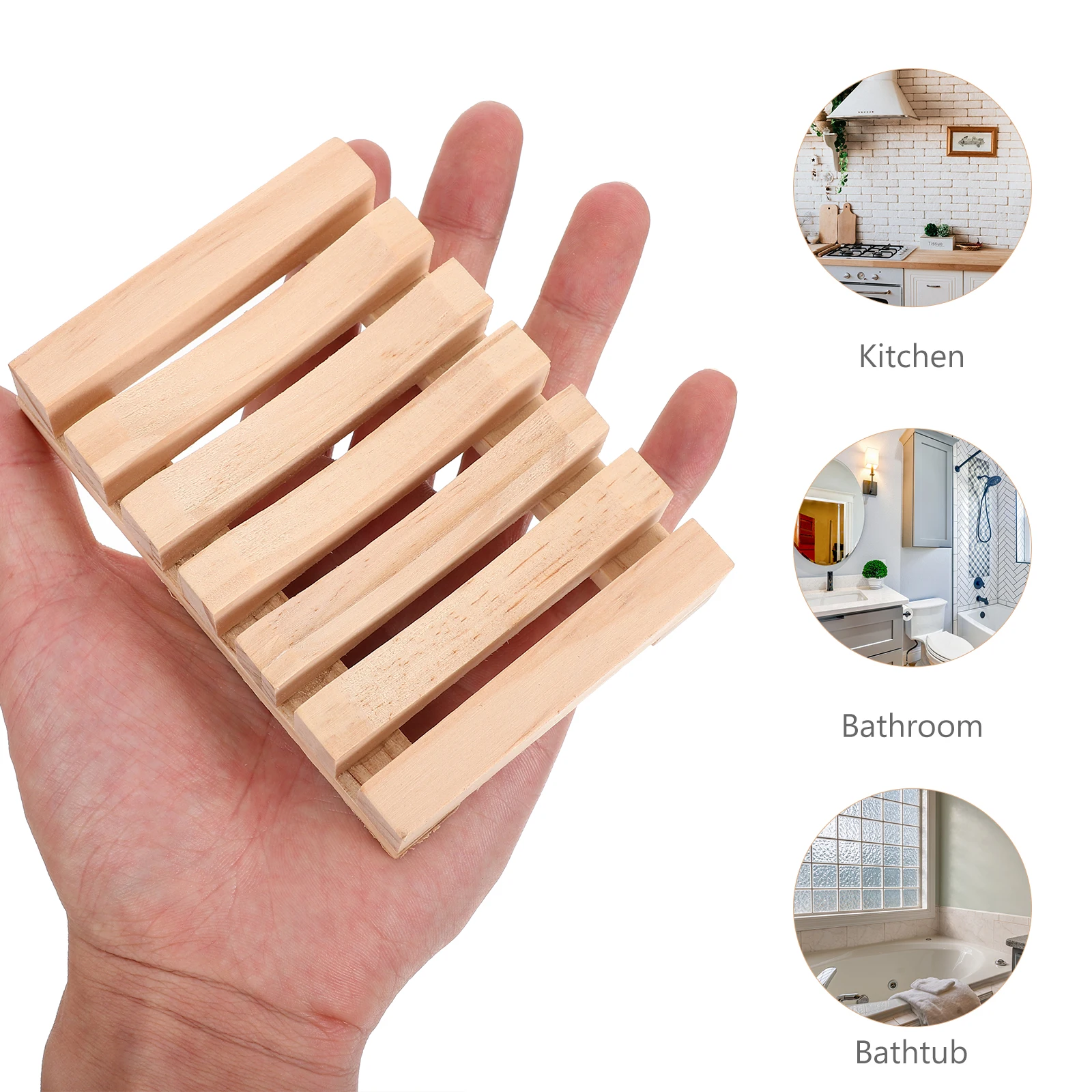 

3pcs Wooden Holder Retro Design Drain Soap Rack For Bathroom Kitchen Bathtub Hollow Soap Dish Easy Clean