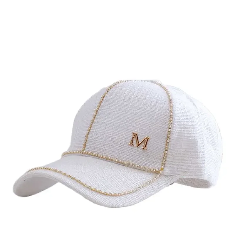 2020 Summer New Women Letter M Baseball Caps For Female Adjustable Hip Hop Fashion Shiny Hats