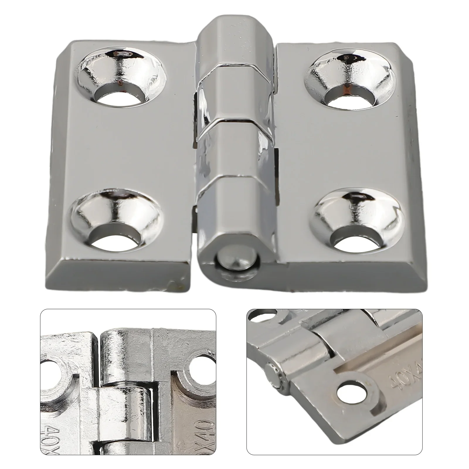 1pcs Zinc Alloy Butt Hinges Door Metal Silver Hinges Cabinet Aluminium Box Backflap Shed 40*40mm 50*50mm 60*60mm