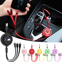 Car 3 In 1 Data Cable Scalable Phone Fast Charging Cables Auto Accessories For BMW M Performance E46 E90 E60 F10 F30 E39 E36 F20