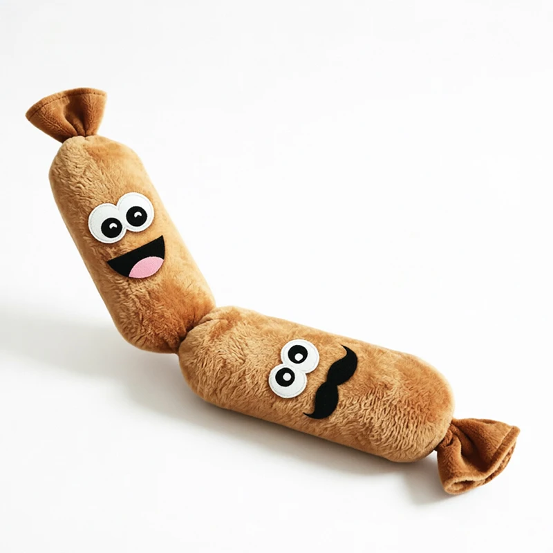 Simulated Dog Sausage Toy Interactive Pet Dog Plush Toy with BB Squeaker Bite-resistant Funny Puppy Self-Play Toy Pet Supplies - view 5
