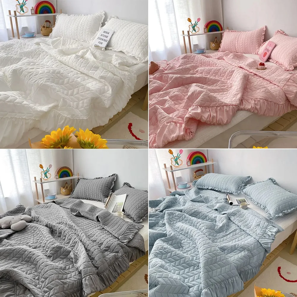 

Lightweight Washable Korean Style Quilted Summer Quilt Blanket Lightweight Cooling Air-conditioning Comforter Soft Thin Quilt