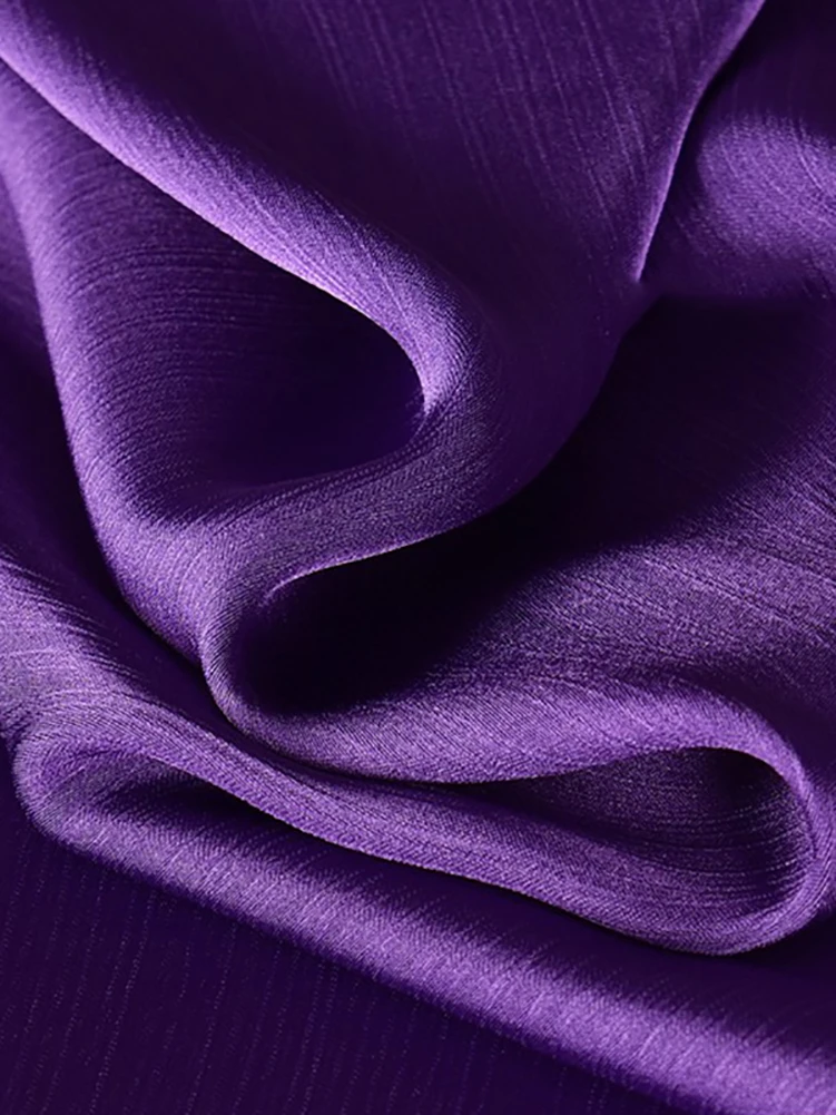 Purple Series Glossy Satin Crepe Fabric Textured Striped Chiffon for Sewing Dresses Clothes by Half Meter