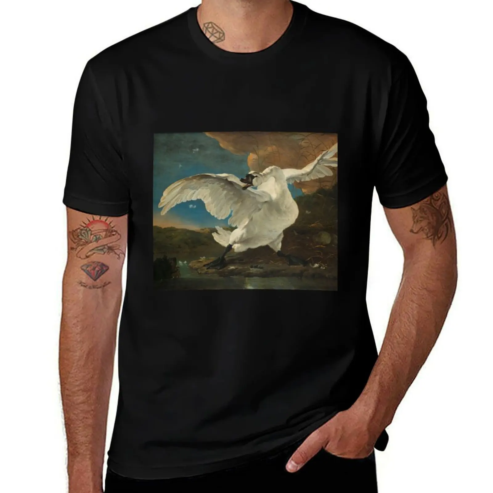 

The Threatened Swan - Jan Asselijn (1650) T-Shirt T-shirts man custom shirt customs mens funny t shirts