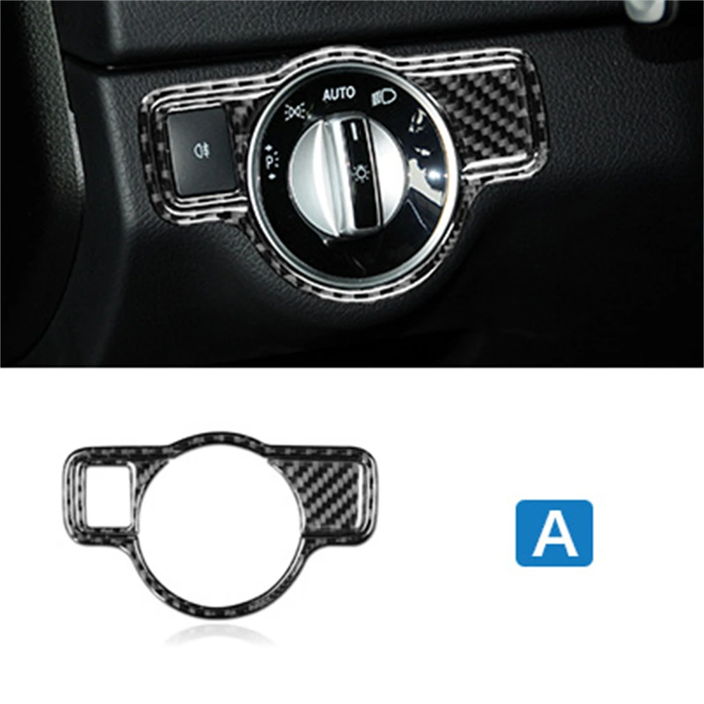 

Airspeed Carbon Fiber Headlight Switch Cover Trim for Mercedes-Benz a B C E G Class CLA GLA GLE GLK GL Car Accessories