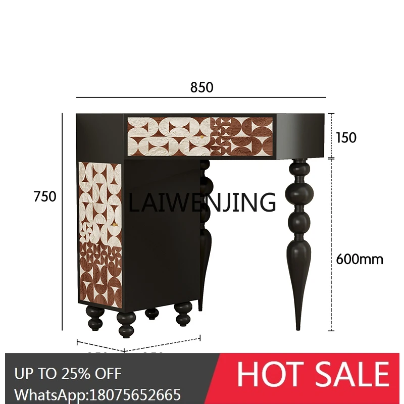 

MJY solid wood corner cabinet light luxury triangular makeup table black dressing table bucket cabinet