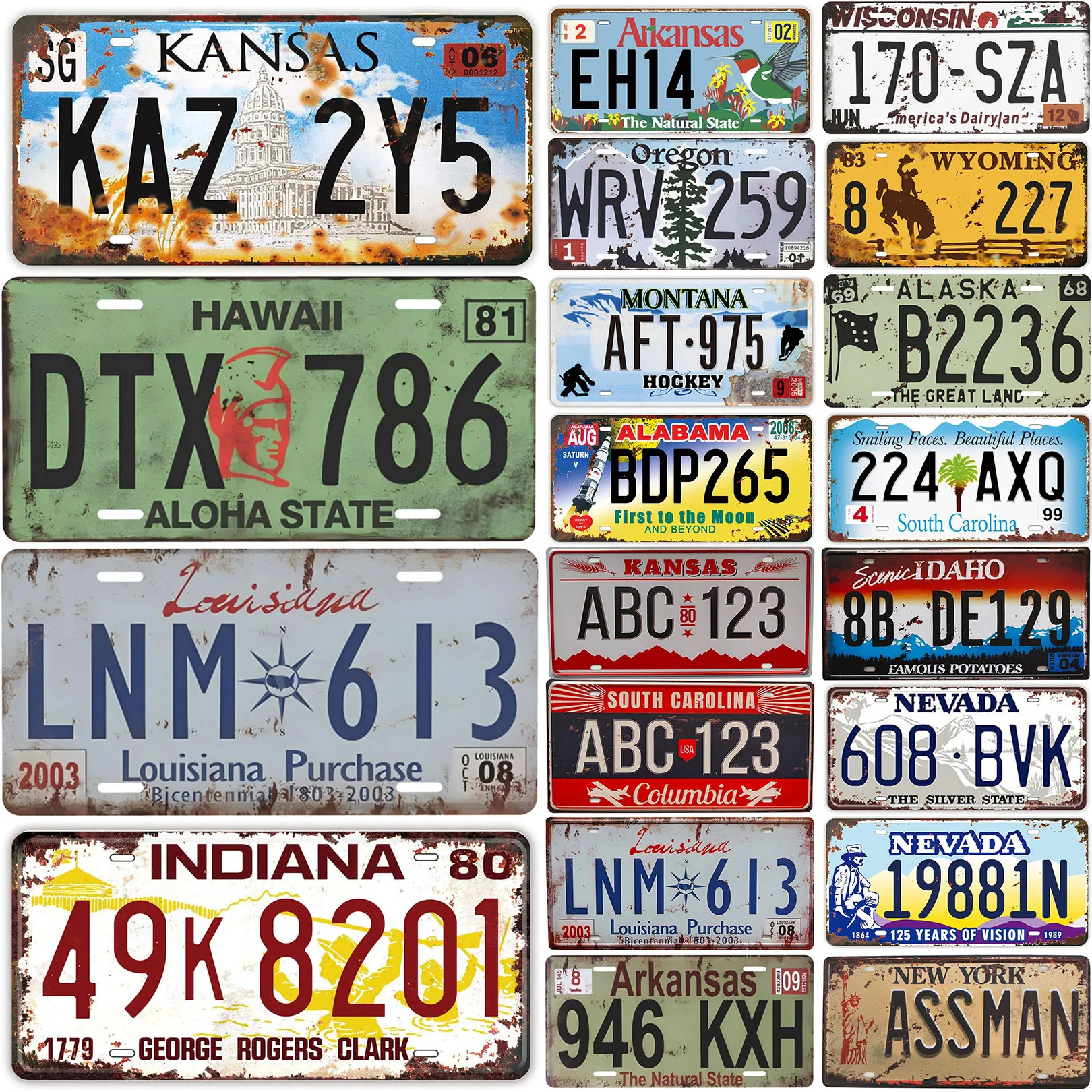 Retro Front Metal License Plates Aluminum Car Plate Cover Auto Car Tags Novelty Wall Decoration Gifts for Women Men Girls Boys