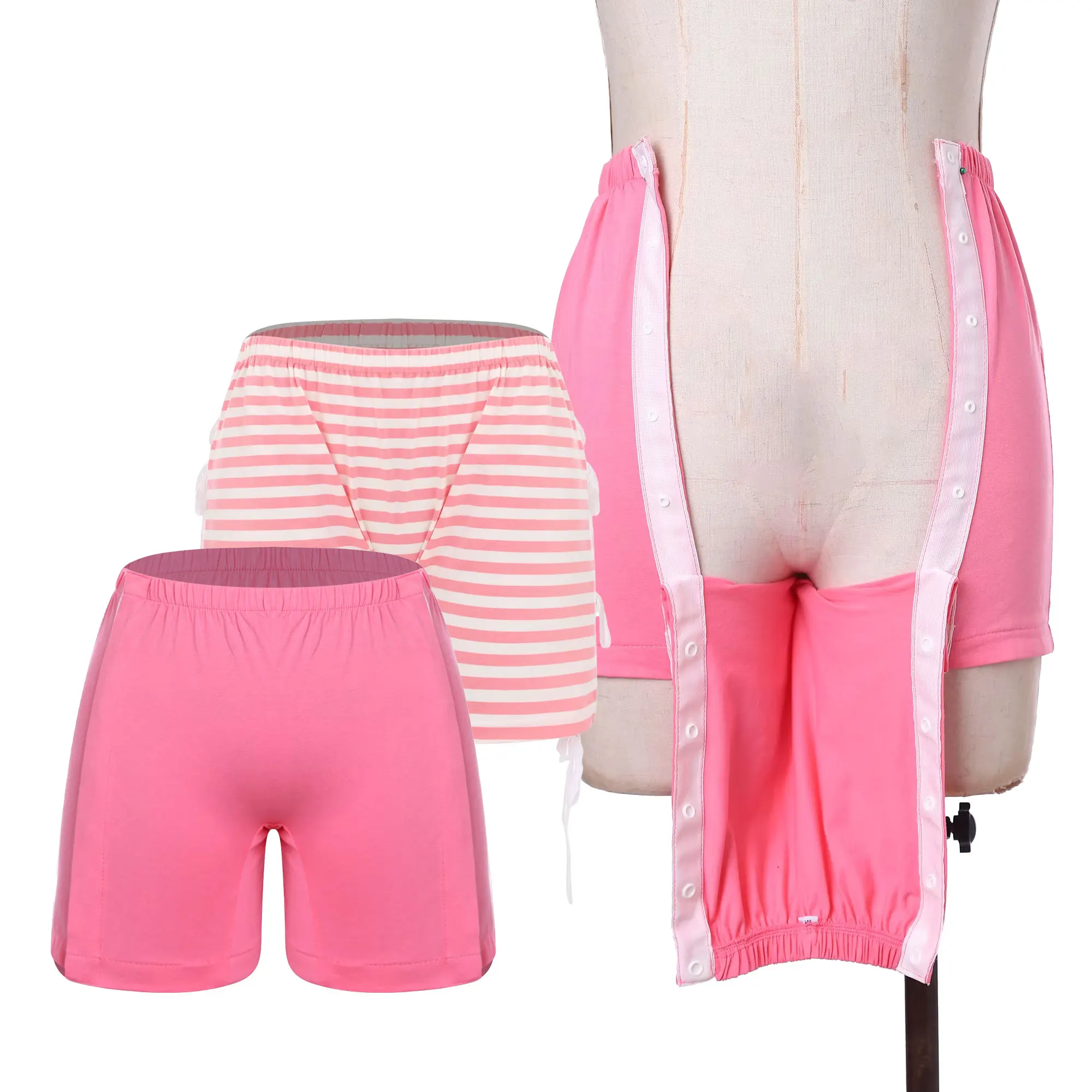 

Womens Special Needs Bedridden Patients Easy-to-wear Adaptive Shorts Sides Lace-up or Button-down Shorts Incontinence Underwear