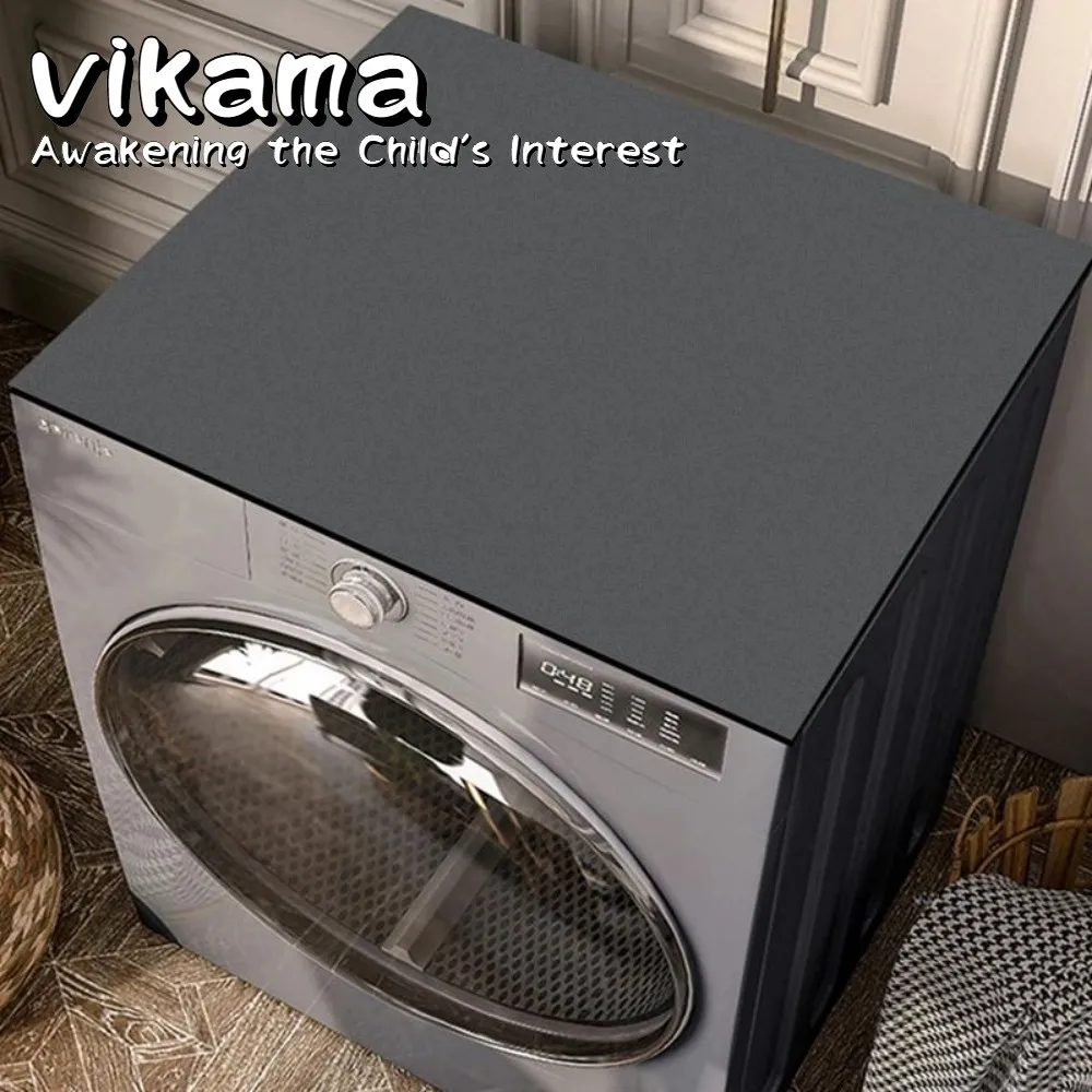 VIKAMA Gray Washing Machine Cover, Waterproof Washer/Dryer Cover, Non-Slip Mat for Refrigerators and Coffee Machines cartoon